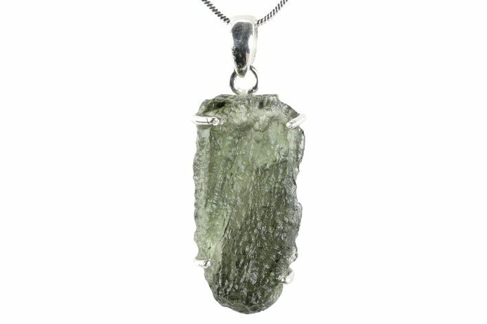Green Moldavite Tektite Pendant ( g) - Czech Republic #376220
